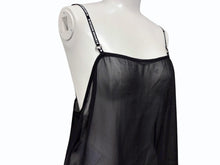 画像をギャラリービューアに読み込む, 新品未使用 CHROME HEARTS クロムハーツ SHIRT W A LA MODE シルクキャミソール サイズM ブラック シルバー925 ロゴストラップ 中古 4b008718