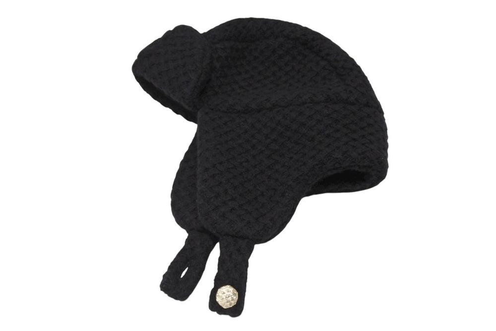 新品未使用 CHANEL シャネル CHAPKA HAT チャプカハット トラッパーハット AAB464 ココマーク カシミヤ シルク ブラック 中古 4b008720