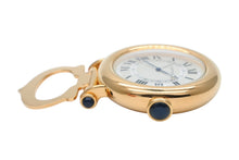 画像をギャラリービューアに読み込む, CARTIER カルティエ DIABOLO ディアボロ 置き時計 テーブルクロック 6606 重量約201.2g ケース61mm クォーツ シルバー文字盤 美品 中古 4b008722