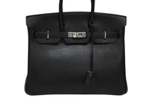 画像をギャラリービューアに読み込む, HERMES エルメス バーキン25 ハンドバッグ □N刻印 ヴォーエプソン ブラック P金具 美品 中古 4b008725