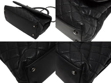 画像をギャラリービューアに読み込む, CHANEL シャネル トップハンドルバッグ ココハンドル チェーンショルダー A92992 22番台 ブラック キャビアスキン シルバー金具 美品 中古 4B008726