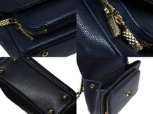 画像をギャラリービューアに読み込む, 極美品 CHANEL シャネル ビジネスアフィニティ マトラッセ チェーンショルダーバッグ スモール 30番台 ネイビー キャビアスキン ゴールド金具 中古 4b008727