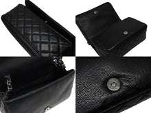 画像をギャラリービューアに読み込む, CHANEL シャネル タイムレスクロス CC チェーンショルダーバッグ 15番台 ブラック キャビアスキン シルバー金具 中古 4b008729