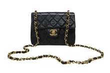 画像をギャラリービューアに読み込む, 極美品 CHANEL シャネル ミニマトラッセ 17 チェーンショルダーバッグ 1番台 ラムスキン ココマーク ブラック ゴールド金具 中古 4b008731