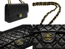 画像をギャラリービューアに読み込む, CHANEL シャネル マトラッセ25 Wフラップ Wチェーンショルダーバッグ 3番台 ラムスキン ココマーク ブラック 美品 中古 4b008732