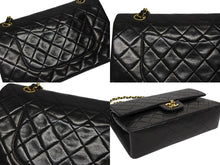 画像をギャラリービューアに読み込む, CHANEL シャネル マトラッセ25 Wフラップ Wチェーンショルダーバッグ 3番台 ラムスキン ココマーク ブラック 美品 中古 4b008732