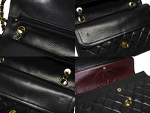 画像をギャラリービューアに読み込む, CHANEL シャネル マトラッセ25 Wフラップ Wチェーンショルダーバッグ 3番台 ラムスキン ココマーク ブラック 美品 中古 4b008732