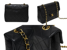 画像をギャラリービューアに読み込む, CHANEL シャネル ミニマトラッセ20 ショルダーバッグ 1番台 ブラック ラムスキン ゴールド金具 美品 中古 4b008733