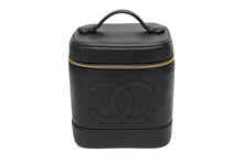 画像をギャラリービューアに読み込む, CHANEL シャネル バニティバッグ ハンドバッグ A01998 キャビアスキン ココマーク ブラック ゴールド金具 美品 中古 4b008734