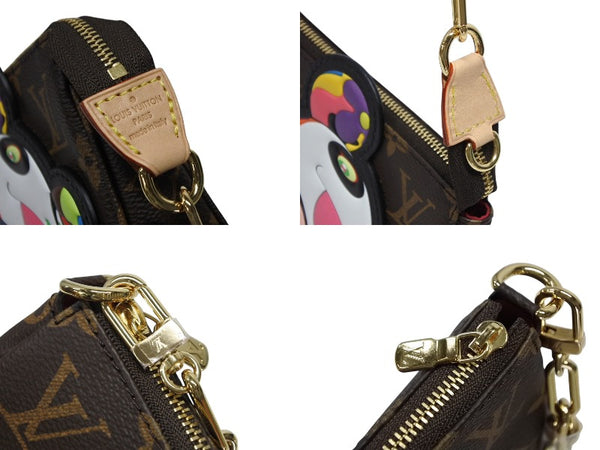 新品同様 LOUIS VUITTON ルイヴィトン LV×TM モノグラムパンダ ポシェットアクセソワール M13440 村上隆 ポーチ ブラウン 中古 4b008737