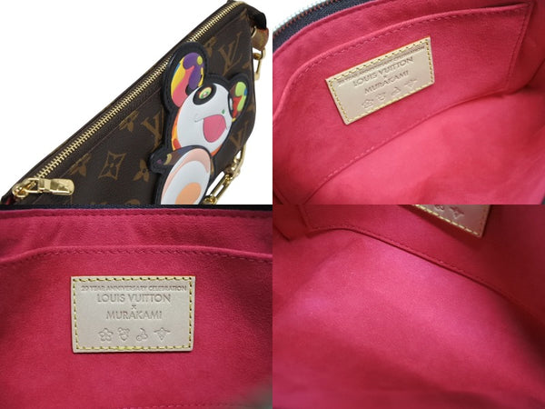 新品同様 LOUIS VUITTON ルイヴィトン LV×TM モノグラムパンダ ポシェットアクセソワール M13440 村上隆 ポーチ ブラウン 中古 4b008737