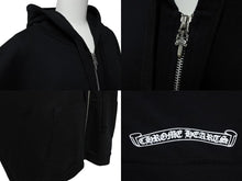 画像をギャラリービューアに読み込む, 新品未使用 CHROME HEARTS クロムハーツ SWTSHRT U FLC ZP HD ジップフーディー サイズL ブラック スクロールラベルロゴ 中古 4b008743