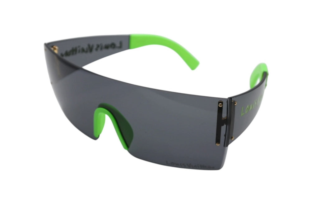 Very Good Condition LOUIS VUITTON LV Graffiti Mask Sunglasses Z0242U Black Green Stephen Sprouse Used 4b008747