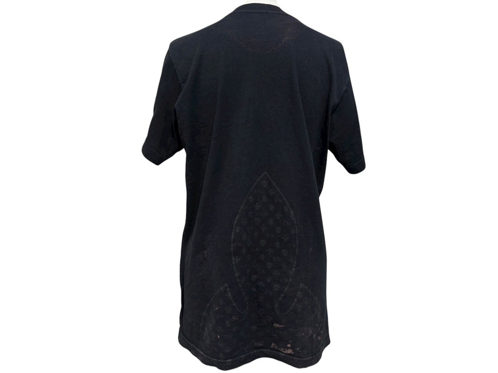 CHROME HEARTS クロムハーツ 半袖Tシャツ サイズS フレアニー スクロールラベルロゴ プリント ブラック 良品 中古 4b008750