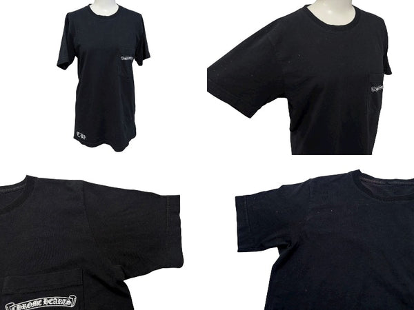 CHROME HEARTS クロムハーツ 半袖Tシャツ サイズS フレアニー スクロールラベルロゴ プリント ブラック 良品 中古 4b008750