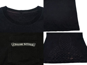 CHROME HEARTS クロムハーツ 半袖Tシャツ サイズS フレアニー スクロールラベルロゴ プリント ブラック 良品 中古 4b008750