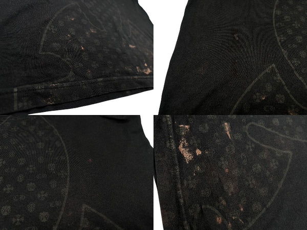 CHROME HEARTS クロムハーツ 半袖Tシャツ サイズS フレアニー スクロールラベルロゴ プリント ブラック 良品 中古 4b008750