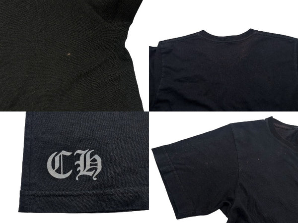CHROME HEARTS クロムハーツ 半袖Tシャツ サイズS フレアニー スクロールラベルロゴ プリント ブラック 良品 中古 4b008750