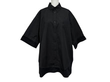 画像をギャラリービューアに読み込む, BALENCIAGA バレンシアガ 半袖シャツ ロゴ エンブロイダード 690395 イタリア製 コットン ブラック サイズ38 美品 中古 4b008755