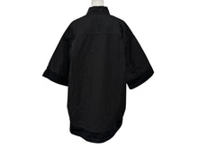 画像をギャラリービューアに読み込む, BALENCIAGA バレンシアガ 半袖シャツ ロゴ エンブロイダード 690395 イタリア製 コットン ブラック サイズ38 美品 中古 4b008755