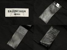 画像をギャラリービューアに読み込む, BALENCIAGA バレンシアガ 半袖シャツ ロゴ エンブロイダード 690395 イタリア製 コットン ブラック サイズ38 美品 中古 4b008755
