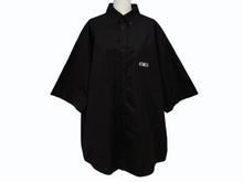 画像をギャラリービューアに読み込む, BALENCIAGA バレンシアガ 22SS 半袖ボタンダウンシャツ 699057 サイズ38 ブラック 刺繍 美品 中古 4b008756