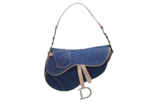 画像をギャラリービューアに読み込む, 極美品 CHRISTIAN DIOR クリスチャンディオール サドルバッグ ワンショルダーバッグ ガリアーノ期 デニム ピンク 中古 4b008762