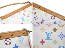 画像をギャラリービューアに読み込む, LOUIS VUITTON ルイヴィトン ポシェット アクセソワール アクセサリーポーチ M92649 ホワイト マルチカラー 村上隆 美品 中古 4b008770