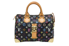 画像をギャラリービューアに読み込む, 極美品 LOUIS VUITTON ルイヴィトン スピーディ30 ハンドバッグ M92642 モノグラム マルチカラー ブラック ゴールド金具 村上隆 中古 4b008771