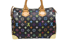 画像をギャラリービューアに読み込む, 極美品 LOUIS VUITTON ルイヴィトン スピーディ30 ハンドバッグ M92642 モノグラム マルチカラー ブラック ゴールド金具 村上隆 中古 4b008771