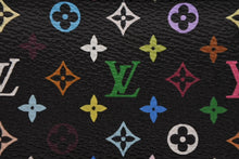画像をギャラリービューアに読み込む, 極美品 LOUIS VUITTON ルイヴィトン ポシェットクレ コインケース ブラック マルチカラー 村上隆 M92654 ゴールド金具 中古 4b008774