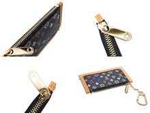 画像をギャラリービューアに読み込む, 極美品 LOUIS VUITTON ルイヴィトン ポシェットクレ コインケース ブラック マルチカラー 村上隆 M92654 ゴールド金具 中古 4b008774