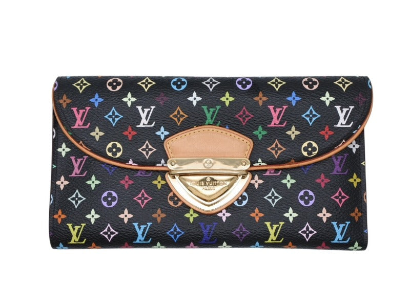 Very good condition LOUIS VUITTON Portefeuil Eugenie tri-fold wallet M93738 Grenard multi-color leather PVC gold hardware used 4b008776