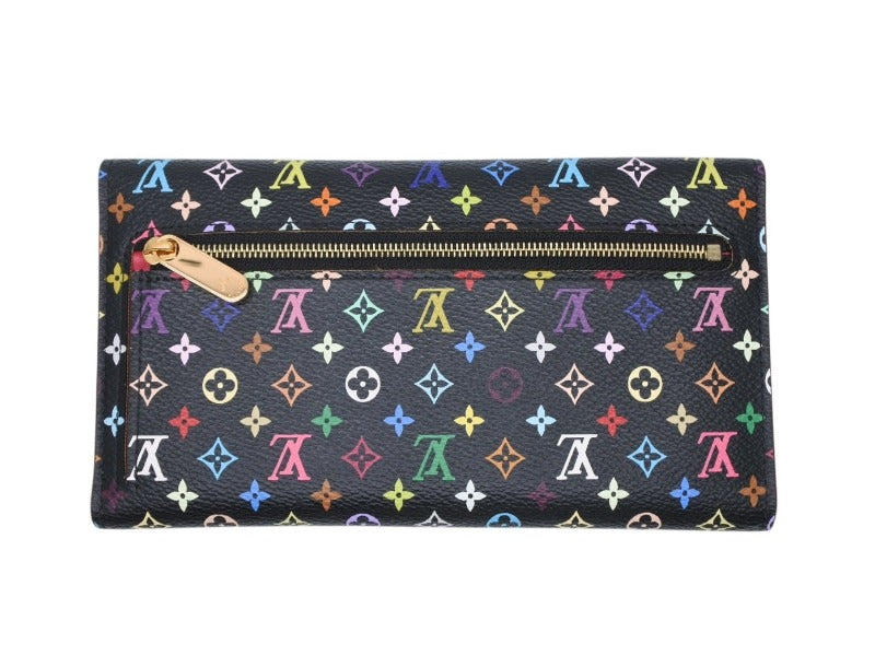 Very good condition LOUIS VUITTON Portefeuil Eugenie tri-fold wallet M93738 Grenard multi-color leather PVC gold hardware used 4b008776