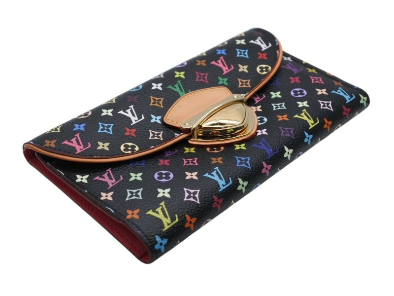 極美品 LOUIS VUITTON ルイヴィトン ポルトフォイユ ウジェニ 三つ折り財布 M93738 グルナード マルチカラー レザー PVC ゴールド金具 中古 4b008776