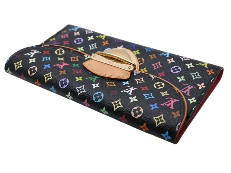 極美品 LOUIS VUITTON ルイヴィトン ポルトフォイユ ウジェニ 三つ折り財布 M93738 グルナード マルチカラー レザー PVC ゴールド金具 中古 4b008776