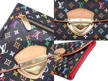 画像をギャラリービューアに読み込む, 極美品 LOUIS VUITTON ルイヴィトン ポルトフォイユ ウジェニ 三つ折り財布 M93738 グルナード マルチカラー レザー PVC ゴールド金具 中古 4b008776