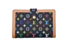 画像をギャラリービューアに読み込む, 新品同様 LOUIS VUITTON ルイヴィトン ポルトフォイユ ヴィエノワ 二つ折り財布 PVC ヌメ革 M92988 マルチ ノワール 中古 4b008778