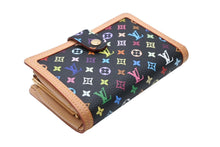 画像をギャラリービューアに読み込む, 新品同様 LOUIS VUITTON ルイヴィトン ポルトフォイユ ヴィエノワ 二つ折り財布 PVC ヌメ革 M92988 マルチ ノワール 中古 4b008778