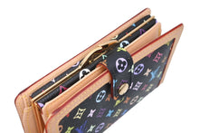 画像をギャラリービューアに読み込む, 新品同様 LOUIS VUITTON ルイヴィトン ポルトフォイユ ヴィエノワ 二つ折り財布 PVC ヌメ革 M92988 マルチ ノワール 中古 4b008778