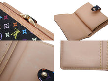 画像をギャラリービューアに読み込む, 新品同様 LOUIS VUITTON ルイヴィトン ポルトフォイユ ヴィエノワ 二つ折り財布 PVC ヌメ革 M92988 マルチ ノワール 中古 4b008778