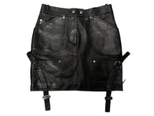 画像をギャラリービューアに読み込む, Christian Dior クリスチャンディオール ガリアーノ期 アーカイブ ユーティリティレザースカート ブラック 美品 中古 4b008781