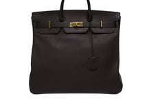 画像をギャラリービューアに読み込む, 極美品 HERMES エルメス Haut a Courroies オータクロア45 ハンドバッグ フィヨルド ハバナ ゴールド金具 ◻︎B刻印 中古 4b008782