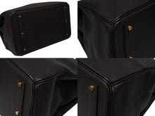 画像をギャラリービューアに読み込む, 極美品 HERMES エルメス Haut a Courroies オータクロア45 ハンドバッグ フィヨルド ハバナ ゴールド金具 ◻︎B刻印 中古 4b008782