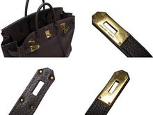 画像をギャラリービューアに読み込む, 極美品 HERMES エルメス Haut a Courroies オータクロア45 ハンドバッグ フィヨルド ハバナ ゴールド金具 ◻︎B刻印 中古 4b008782
