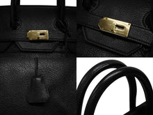 画像をギャラリービューアに読み込む, 極美品 HERMES エルメス ハンドバッグ オータクロア50 アルデンヌ バーキン ゴールド金具 ブラック ○X刻印 中古 4b008784