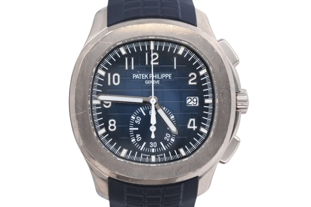 極美品 PATEK PHILIPPE パテック フィリップ アクアノート クロノグラフ ネイビー 5968G-001 時計 中古 4b008786