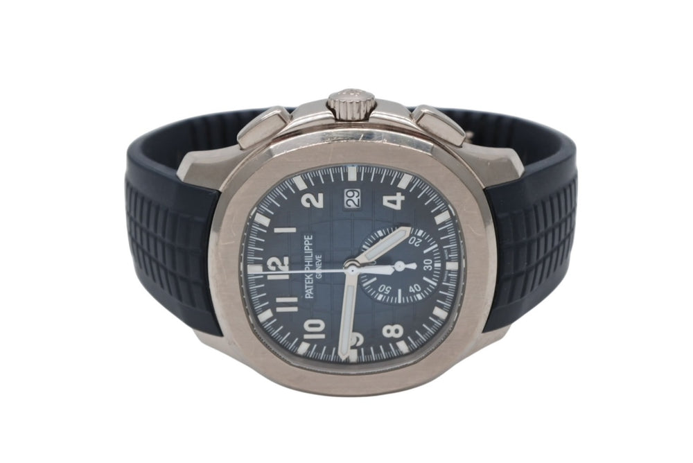 極美品 PATEK PHILIPPE パテック フィリップ アクアノート クロノグラフ ネイビー 5968G-001 時計 中古 4b008786