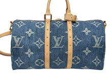 画像をギャラリービューアに読み込む, 新品同様 LOUIS VUITTON ルイヴィトン キーポル バンドリエール 45 M24315 モノグラム デニム ブルー 中古 4b008792