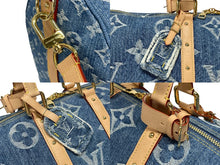 画像をギャラリービューアに読み込む, 新品同様 LOUIS VUITTON ルイヴィトン キーポル バンドリエール 45 M24315 モノグラム デニム ブルー 中古 4b008792